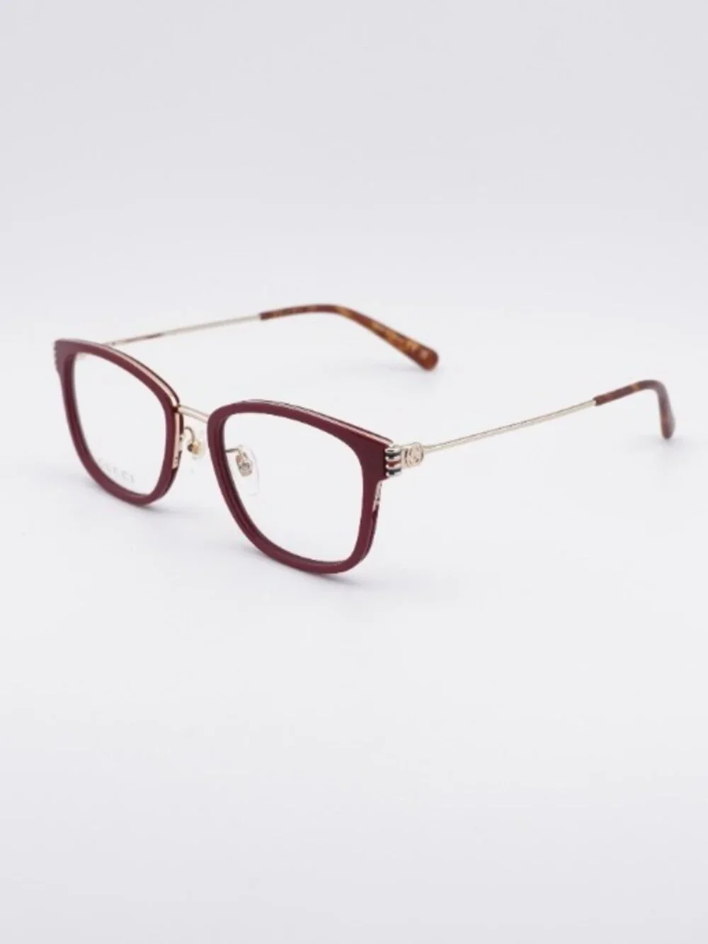 Gucci GG1886OA 003 Eyeglasses Bordeaux/Gold 53mm Square Frame